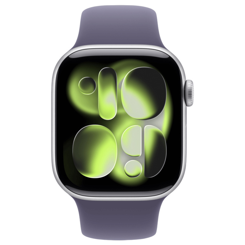 Apple Watch Series 11, 42 мм, алюминий цвета «Silver», спортивный ремешок "Purple Fog", S/M (MF8H4)
